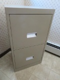 Two drawer metal file cabinet