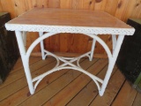 Wicker table, oak top, 30