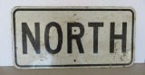 Heavy steel directional sign, NORTH, 24