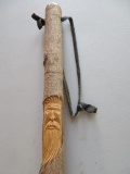 Carved walking stick, 45