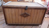Jute covered vintage chest, 31 1/2