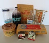 National Tea Co spice containers, jars, and matchbox