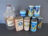 Deco design National Tea Co spice tins and extract bottle
