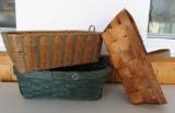 Three vintage baskets, market and gathering