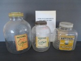 National Tea Company coffee jars , 6 1/2