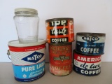 Natco, National Tea Company coffee and lard tins