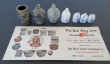 1985 Retro Red Wing Line blotter and miniature repro stoneware jugs