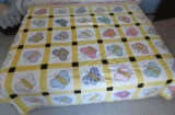 Vintage Quilt, applique butterfly pattern, 89