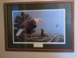 Lee LeBlanc print, American Bald Eagle, framed 32