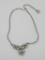 Bogoff rhinestone necklace, floral cluster, 16