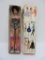 Brunette Bubble Cut Barbie doll with black and white suit, pedestal and box
