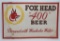 Fox Head 400 Beer. Waukesha cardboard sign, 43 1/2