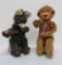 Two vintage battery op toys, Coo Coo Bear and Bubble blowing monkey