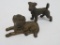 Two cast iron dog paperweights, 3