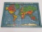 Sifo's magnetic world map, vintage, wood, 28 3/4
