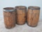 Three wooden nail kegs, 17