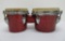 Red metallic double bongo set, 8