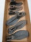 Six cast iron shoe forms, 5