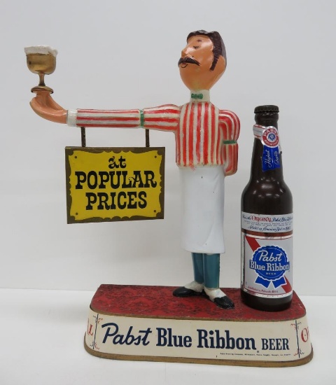 Pabst Blue Ribbon cast metal bartender sign, 15"