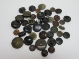 41 vintage buttons, large coat and jacket buttons, 1