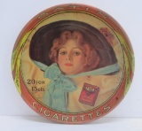 Satin Turkish Cigarette tray, 13 3/4