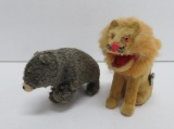 Vintage Wind up Lion and Bear