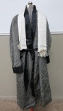 Mens smoking jacket, scarves, and wedding set