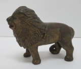 Standing Lion cast iron still bank, 4