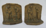 Gilt cast bookends, 