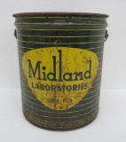 Midland Laboratories metal 5 gallon pail, no cover