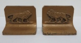 Bradley and Hubbard cast iron standing lion bookends
