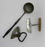 Vintage kitchen items, choppers and ladle