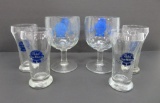 Six vintage Pabst Blue Ribbon glasses