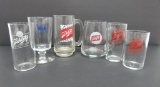 Six vintage Schlitz glasses, Five styles