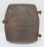 Champion #130 Werle Company cast iron stove door, 11