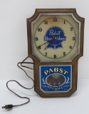 Pabst Blue Ribbon plastic clock, working, 14