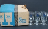 Schlitz Malt Liquor glasses in box, six crested glasses