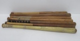 Seven vintage wooden softball bats, Homerun and Louisville