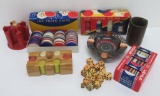 Assorted vintage poker chips and dice lot