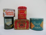 Vintage tins, Five pieces, Tea, nuts, candy and crackers, 3