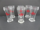 Six Tuborg beer glasses, 5 1/2