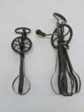 Two vintage metal egg beaters, Holts