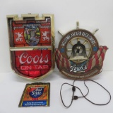 Beer sign parts, all partial, Stroh's, Old Style and Coors