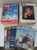 58 LIFE magazines from 1960's and 5 LOOK and POST magazines from 1960's about Kennedy