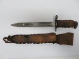 US M1 Grand bayonet converted to WWII fighting knife, Utica Cutlery Utica NY