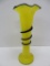Yellow and Blue Czech Art Glass Vase, Tango, 9 1/2