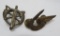 Two military pins, possible WWII era, 1 3/4