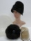 Three vintage felt and fur designer hats with 14