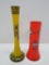 Two enamel decorated Czech Art glass bud vases, 6