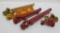 Six Tootsie Toy trucks and trailers